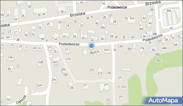 Bochnia, Podedworze, 29a, mapa Bochni