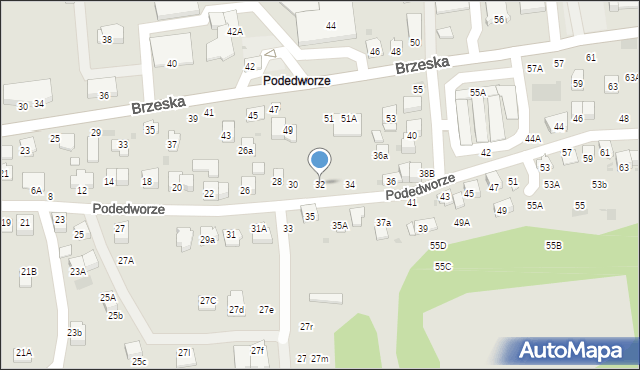 Bochnia, Podedworze, 32, mapa Bochni