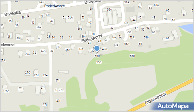 Bochnia, Podedworze, 55D, mapa Bochni