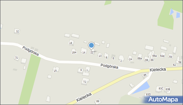 Bodzentyn, Podgórska, 12, mapa Bodzentyn