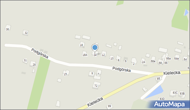 Bodzentyn, Podgórska, 14, mapa Bodzentyn