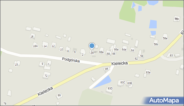Bodzentyn, Podgórska, 2A, mapa Bodzentyn
