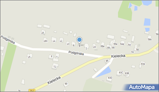 Bodzentyn, Podgórska, 6, mapa Bodzentyn