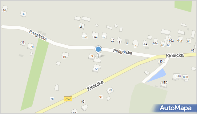 Bodzentyn, Podgórska, 7, mapa Bodzentyn