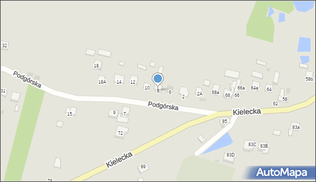 Bodzentyn, Podgórska, 8, mapa Bodzentyn