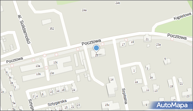 Bogatynia, Pocztowa, 15, mapa Bogatynia