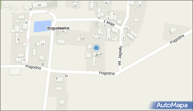 Bogusławice, Pogodna, 18, mapa Bogusławice