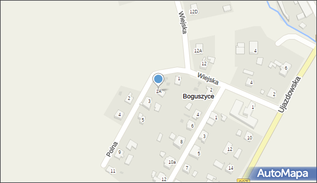 Boguszyce, Polna, 1A, mapa Boguszyce