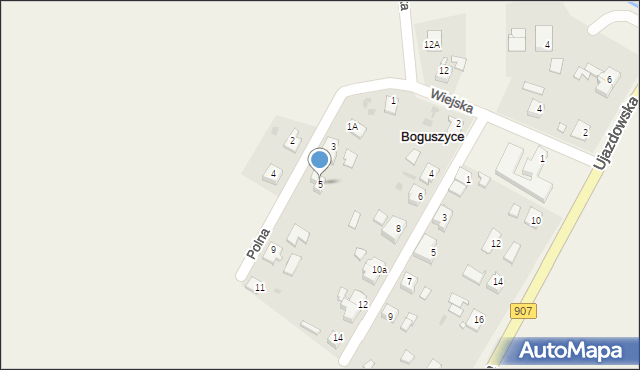 Boguszyce, Polna, 5, mapa Boguszyce