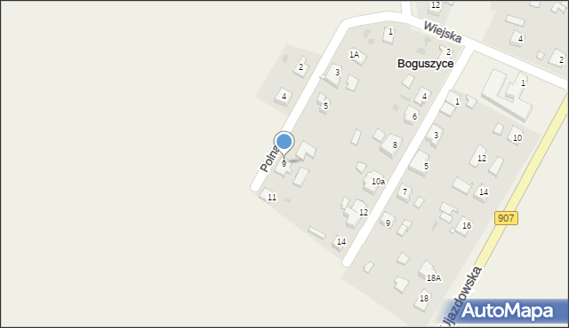 Boguszyce, Polna, 9, mapa Boguszyce