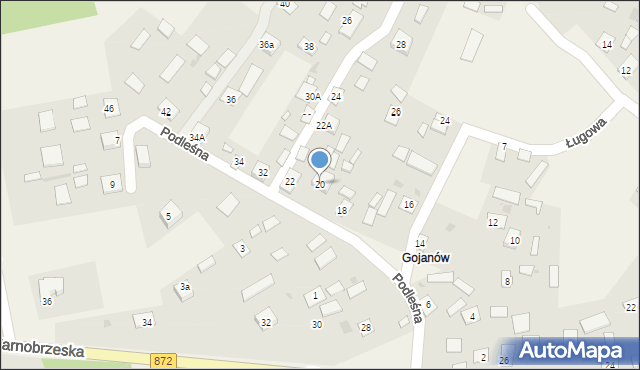 Bojanów, Podleśna, 20, mapa Bojanów