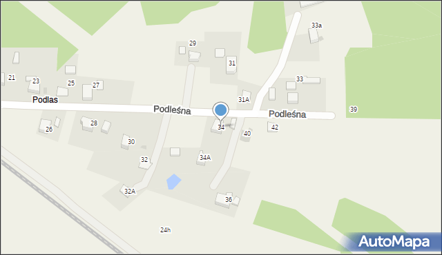 Bolęcin, Podleśna, 34, mapa Bolęcin