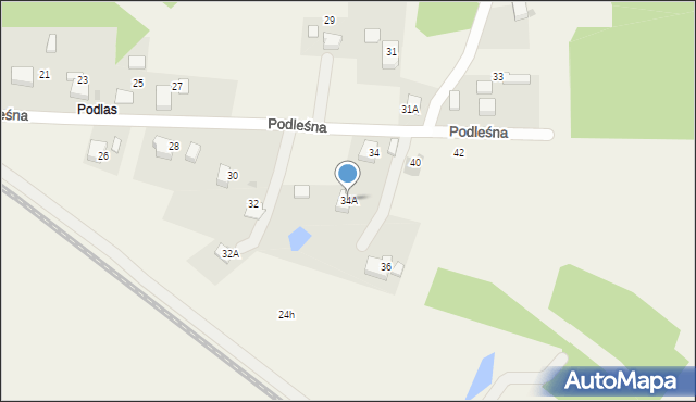 Bolęcin, Podleśna, 34A, mapa Bolęcin