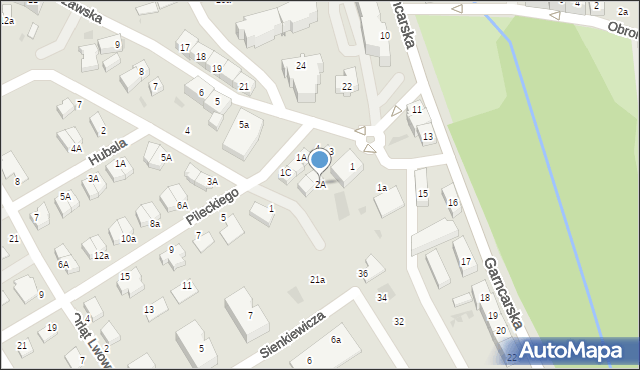 Bolesławiec, Powstańców Warszawy, 2A, mapa Bolesławca