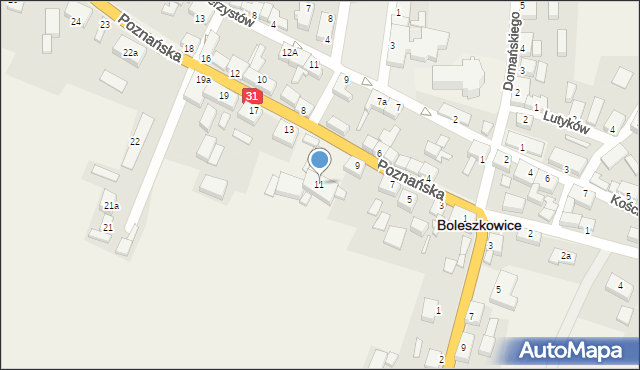 Boleszkowice, Poznańska, 11, mapa Boleszkowice