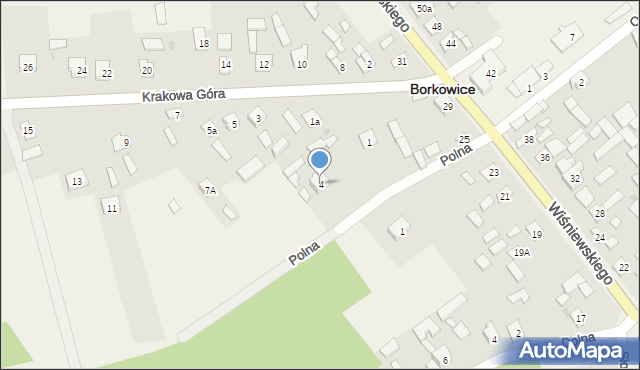 Borkowice, Polna, 4, mapa Borkowice