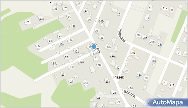 Boronów, Powstańców Śląskich, 33, mapa Boronów