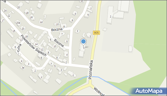 Boronów, Poznańska, 1, mapa Boronów