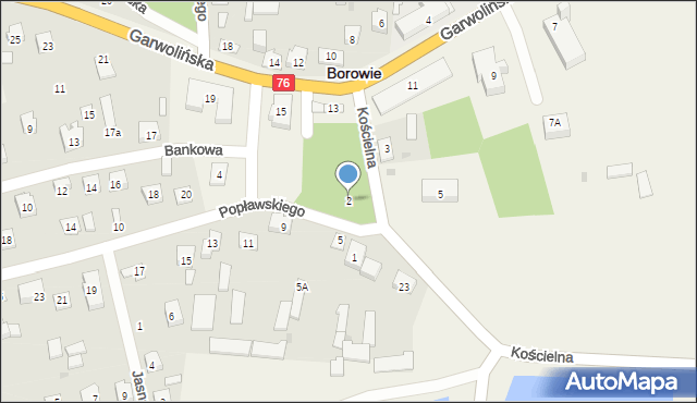 Borowie, Popławskiego Leona, 2, mapa Borowie