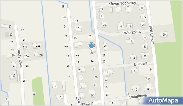 Borówiec, Pod Borem, 30, mapa Borówiec