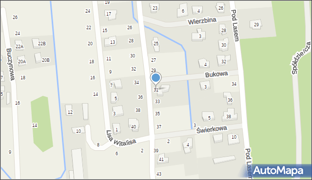 Borówiec, Pod Borem, 31, mapa Borówiec