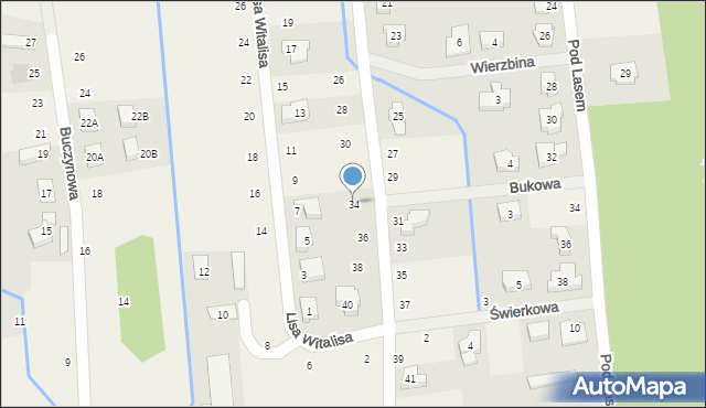 Borówiec, Pod Borem, 34, mapa Borówiec