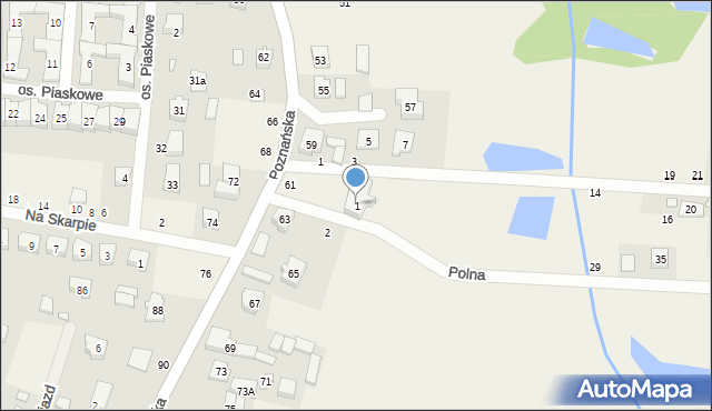Borówiec, Polna, 1, mapa Borówiec