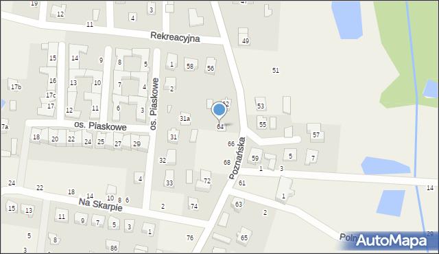 Borówiec, Poznańska, 64, mapa Borówiec