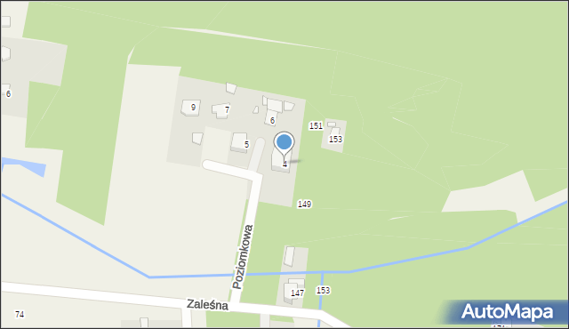 Borowina, Poziomkowa, 4, mapa Borowina