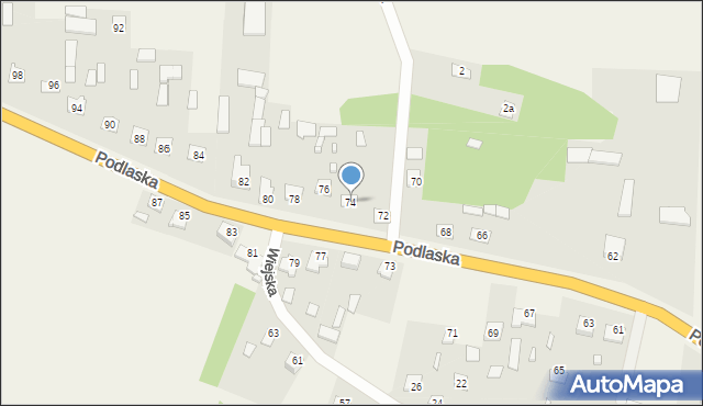 Borzychy, Podlaska, 74, mapa Borzychy