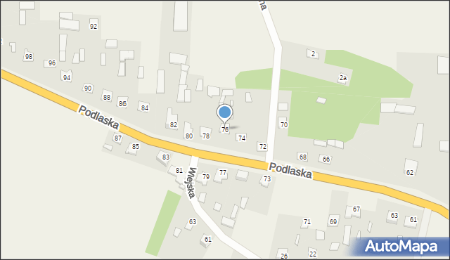 Borzychy, Podlaska, 76, mapa Borzychy