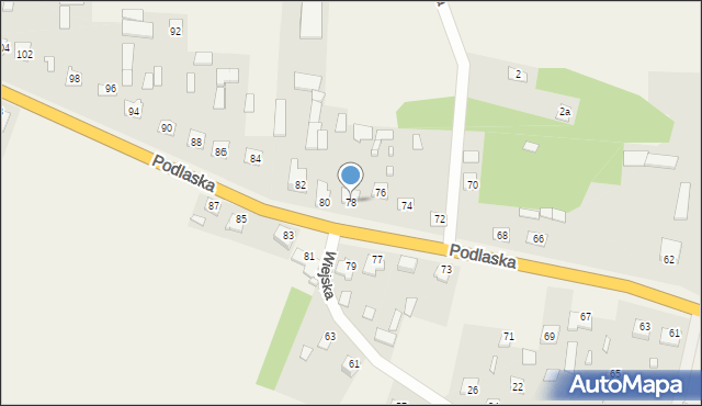 Borzychy, Podlaska, 78, mapa Borzychy