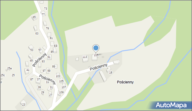 Brenna, Pościenny, 115, mapa Brenna