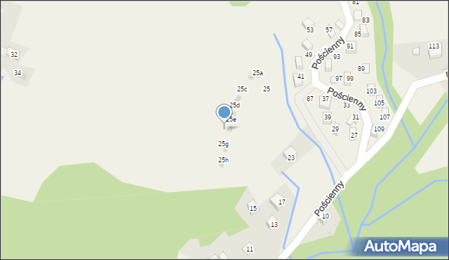 Brenna, Pościenny, 25f, mapa Brenna