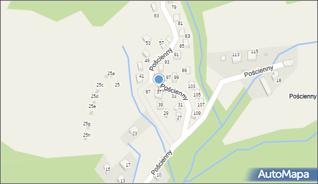 Brenna, Pościenny, 37, mapa Brenna