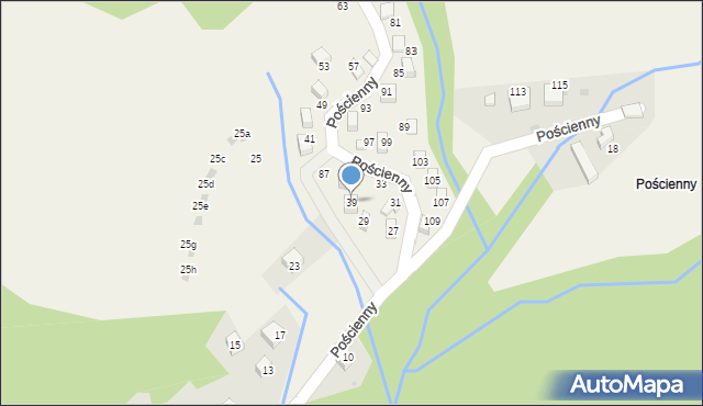 Brenna, Pościenny, 39, mapa Brenna