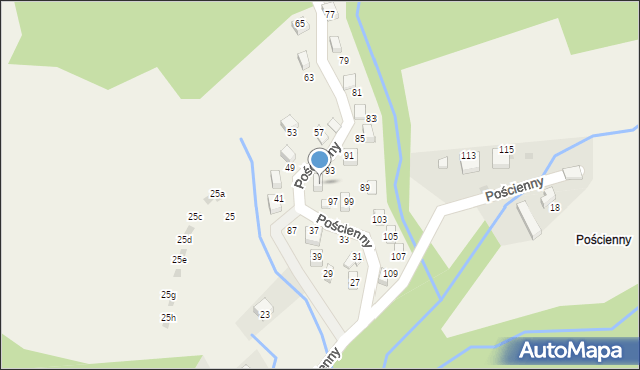 Brenna, Pościenny, 95, mapa Brenna