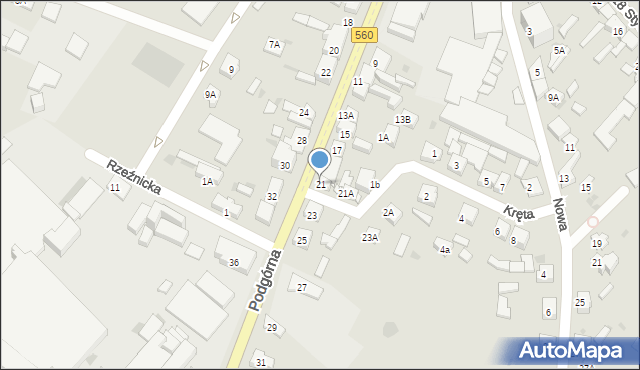 Brodnica, Podgórna, 21, mapa Brodnica