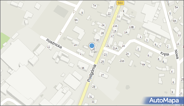 Brodnica, Podgórna, 34, mapa Brodnica