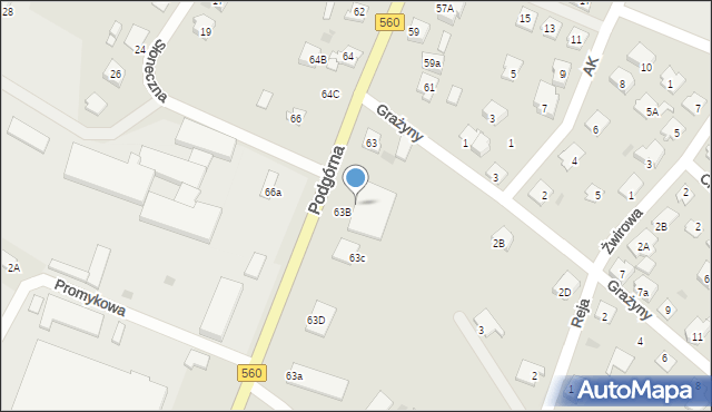 Brodnica, Podgórna, 63e, mapa Brodnica