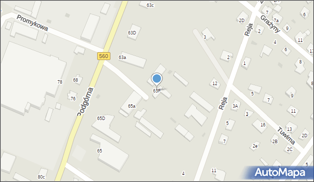 Brodnica, Podgórna, 63F, mapa Brodnica