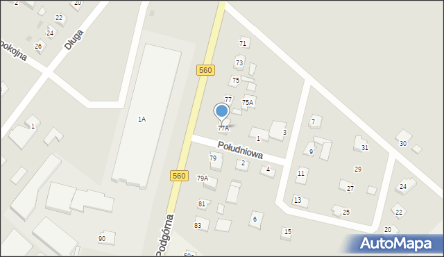 Brodnica, Podgórna, 77A, mapa Brodnica