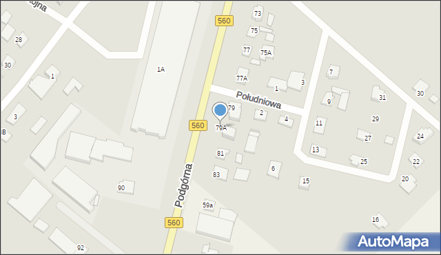 Brodnica, Podgórna, 79A, mapa Brodnica