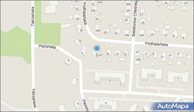 Brodnica, Podhalańska, 27, mapa Brodnica