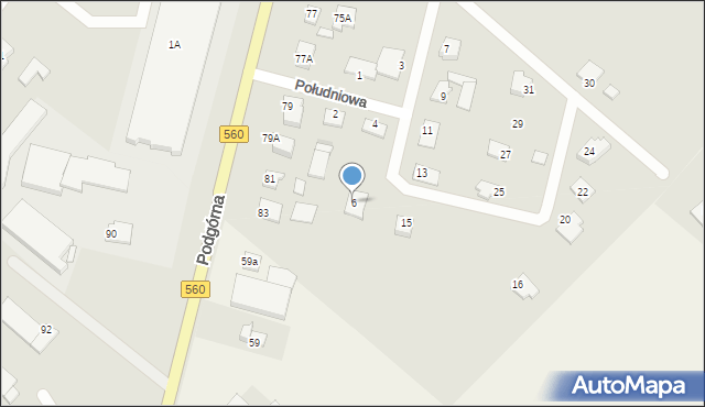 Brodnica, Południowa, 6, mapa Brodnica