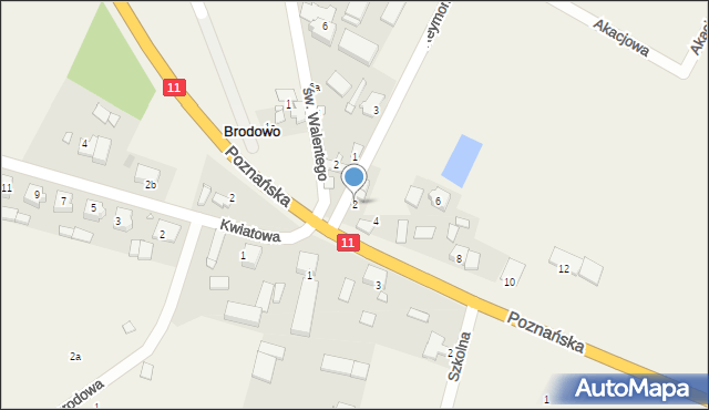 Brodowo, Poznańska, 2, mapa Brodowo