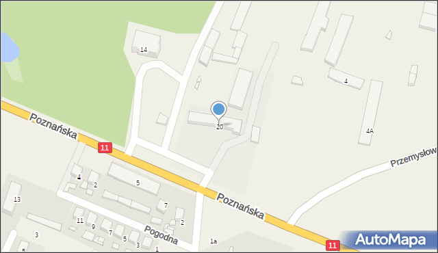 Brodowo, Poznańska, 20, mapa Brodowo