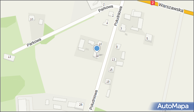 Broszków, Południowa, 14, mapa Broszków