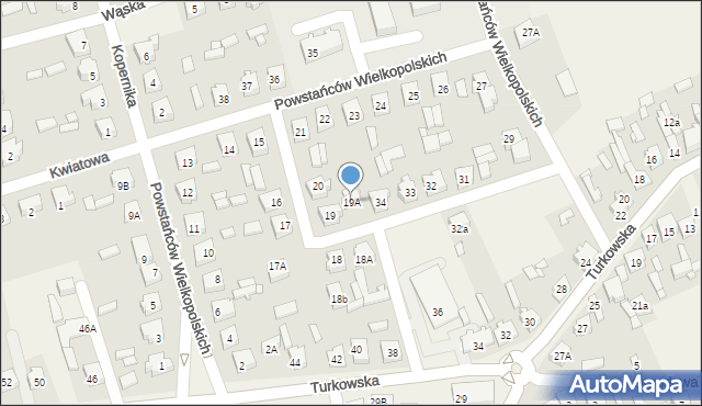 Brudzew, Powstańców Wielkopolskich, 19A, mapa Brudzew