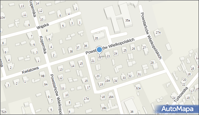 Brudzew, Powstańców Wielkopolskich, 22, mapa Brudzew